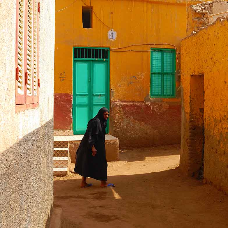 Un ruelle dans l'Ile Elephantine à Assouan