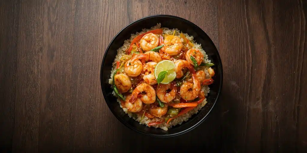 Crevettes sautées au Mélange Cajun Bio et riz parfumé ► Place des Epices Recette au Mélange Cajun Bio et riz parfumé