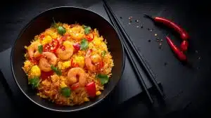 Crevettes sautées au piment de Cayenne Bio et citron vert