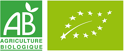 logo_bio_eurofeuille ► Place des Epices Two organic certification logos: the French AB Agriculture Biologique logo on the left and the EU organic logo on the right.