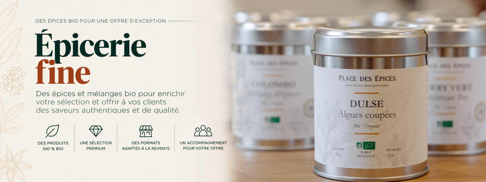 épices bio pour épiceries fines