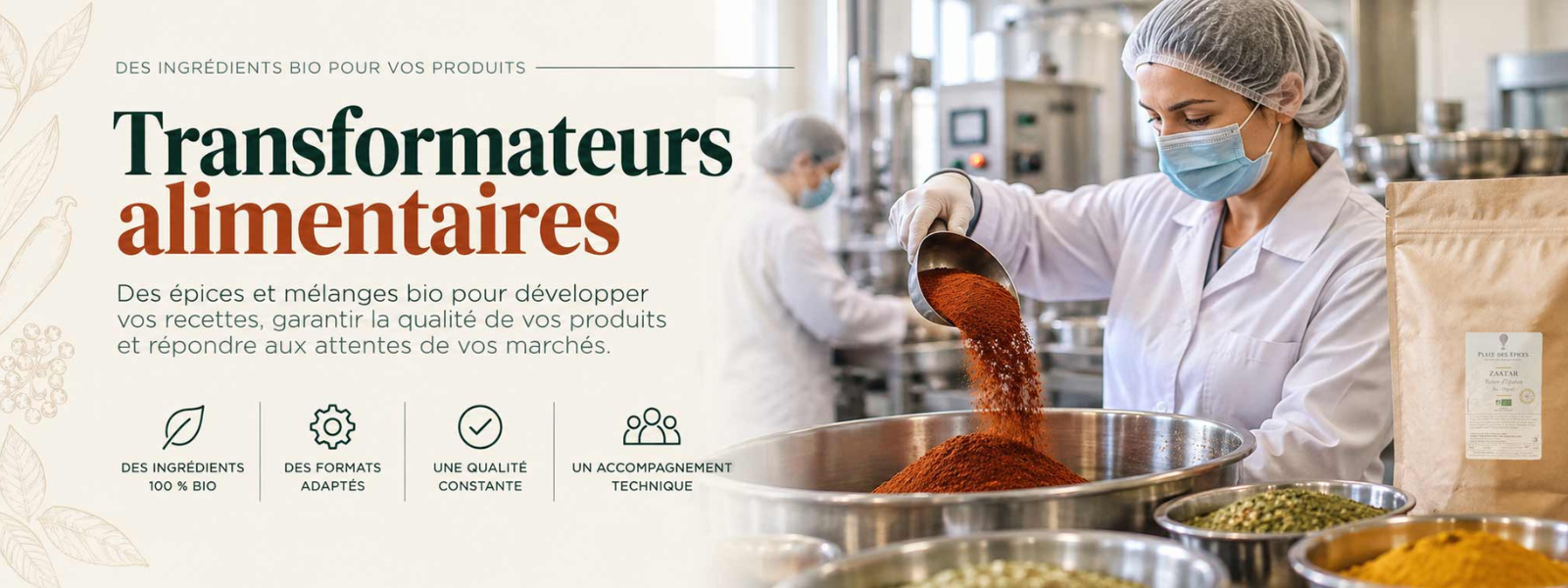 épices bio pour transformateurs alimentaires